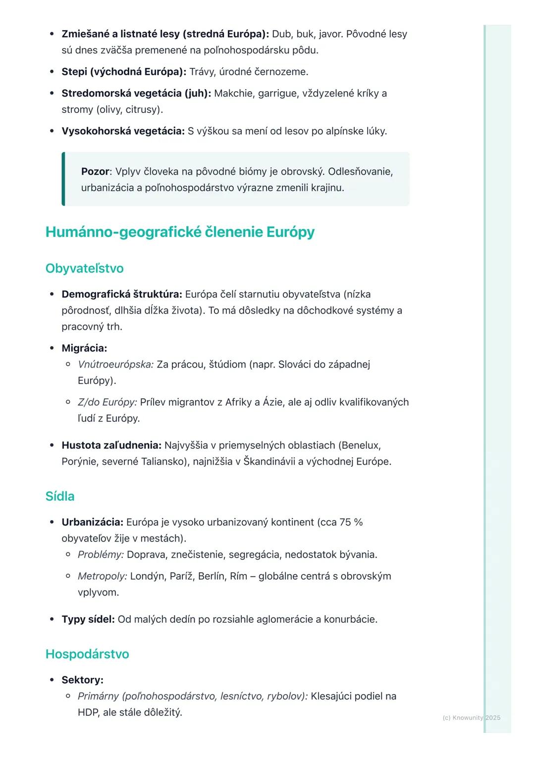 # Geografia Európy

## 1. Úvod do geografie Európy

Európa je kontinent s obrovskou rozmanitosťou od vysokých hôr po rozsiahle
nížiny, od hu