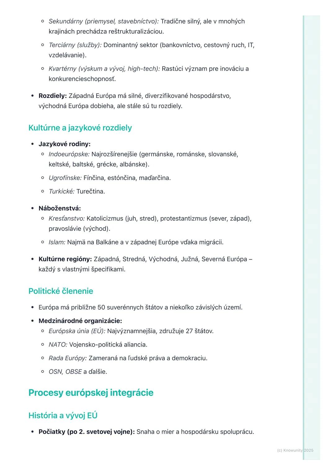 # Geografia Európy

## 1. Úvod do geografie Európy

Európa je kontinent s obrovskou rozmanitosťou od vysokých hôr po rozsiahle
nížiny, od hu