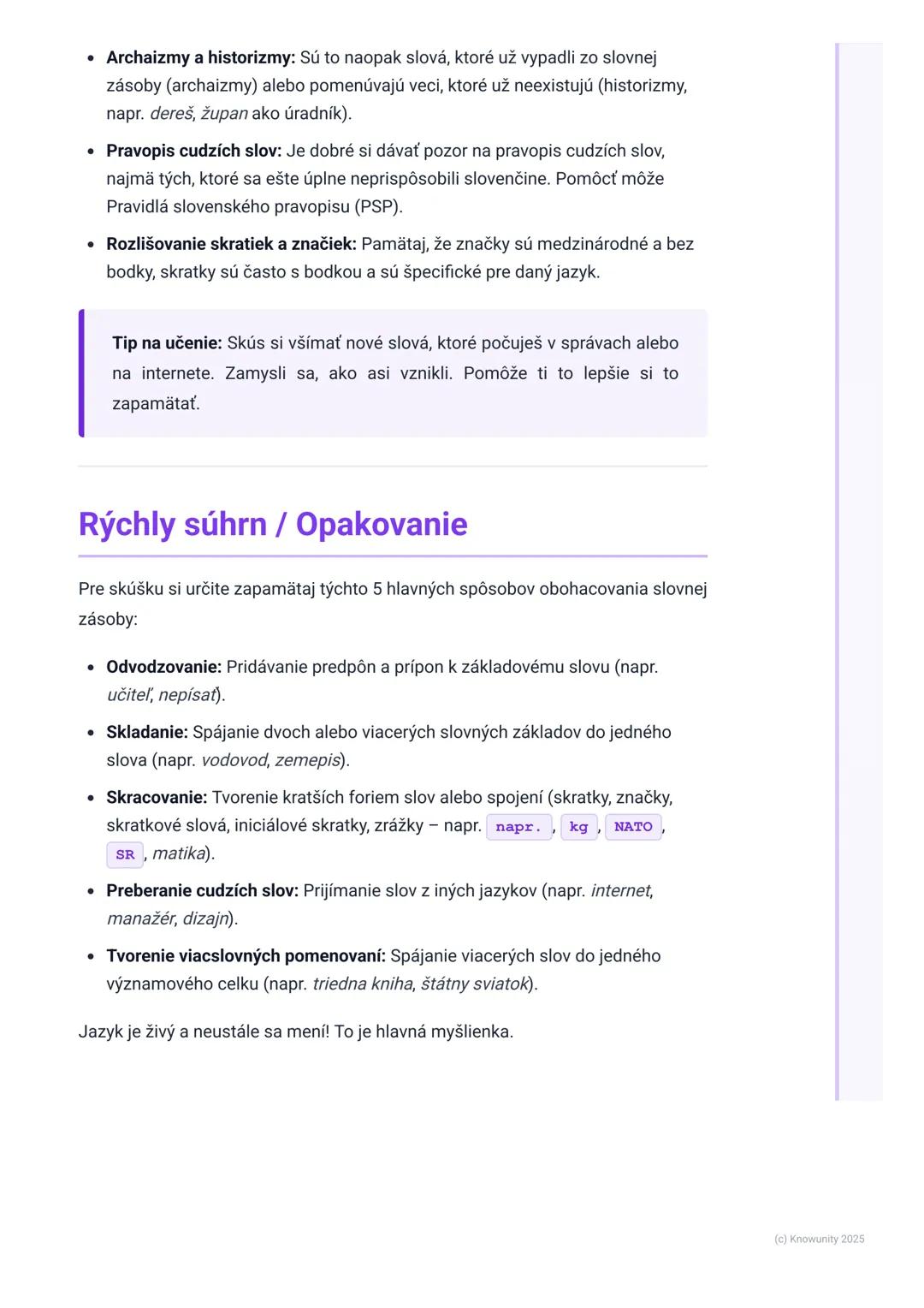 # Obohacovanie slovnej zásoby

## Prehľad a úvod

Ahoj! Dnes sa pozrieme na to, ako sa naša slovná zásoba obohacuje. Je to super
dôležité, l