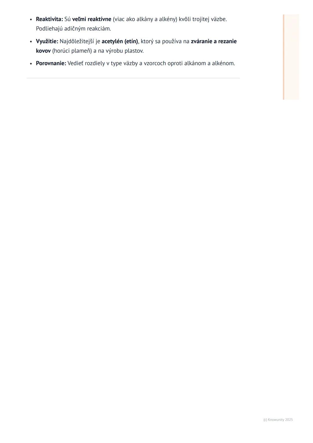 # Alkíny

1. Prehľad a úvod

Takže, dnes sa pozrieme na alkíny. Sú to ďalšia skupina uhľovodíkov, ktoré sú pre
nás v chémii dôležité. Už sme