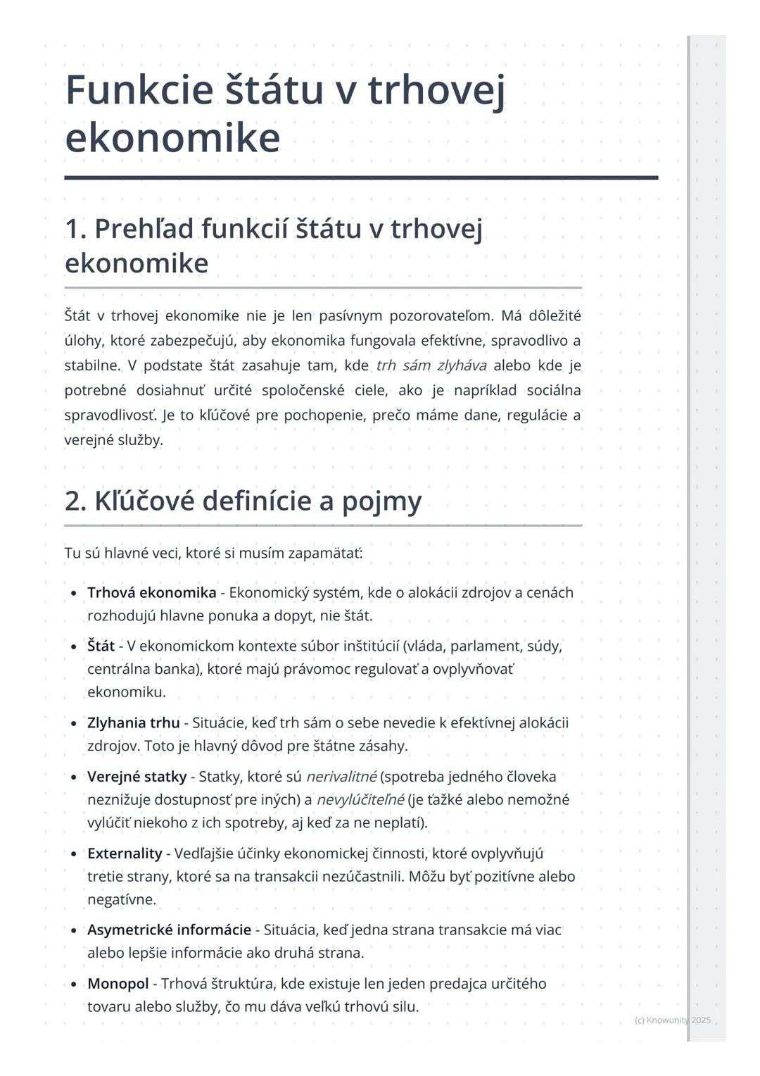 # Funkcie štátu v trhovej
ekonomike

1. Prehľad funkcií štátu v trhovej
ekonomike

Štát v trhovej ekonomike nie je len pasívnym pozorovateľo