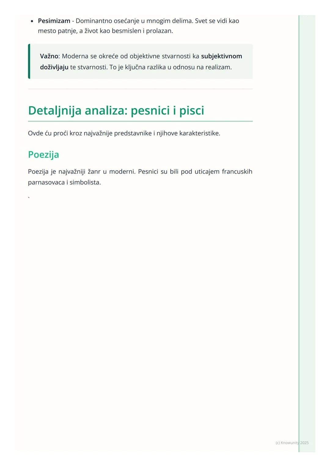# Počeci moderne u srpskoj
književnosti

## Uvod u početke moderne

Moderna u srpskoj književnosti se javlja krajem 19. i početkom 20. veka,
