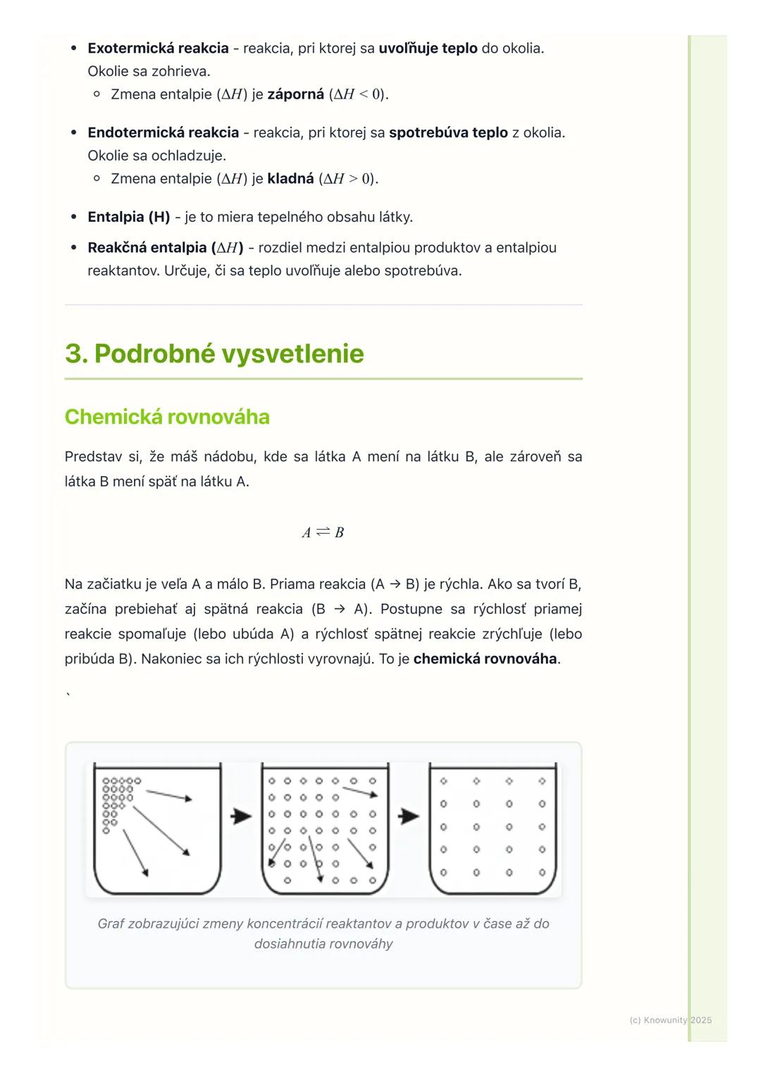 # Chemická rovnováha a
termochémia

1. Úvod do chemickej rovnováhy a
termochémie

V chémii sa často učíme o reakciách, kde reaktanty reagujú