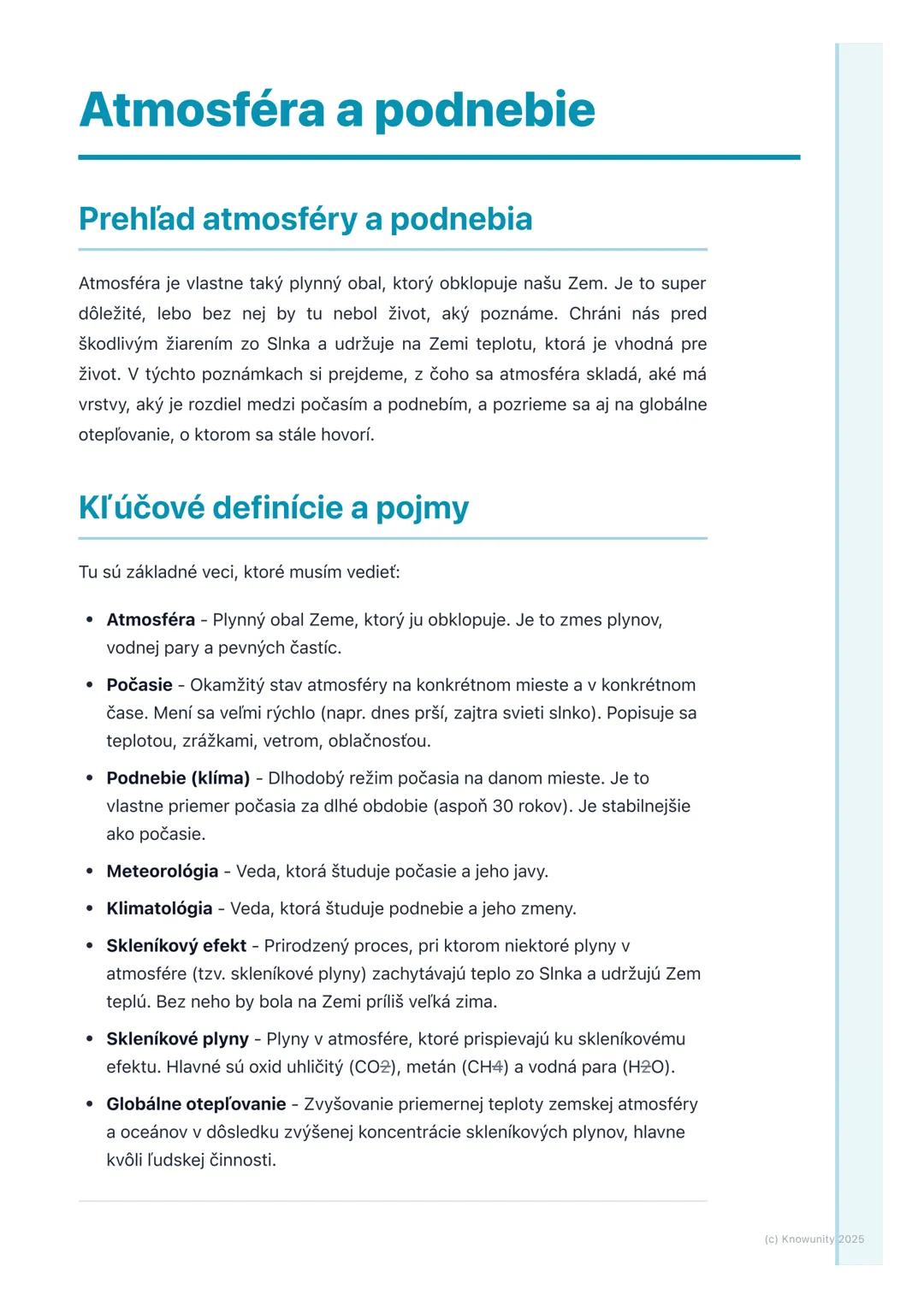 Atmosféra a klimatické podmienky Zeme