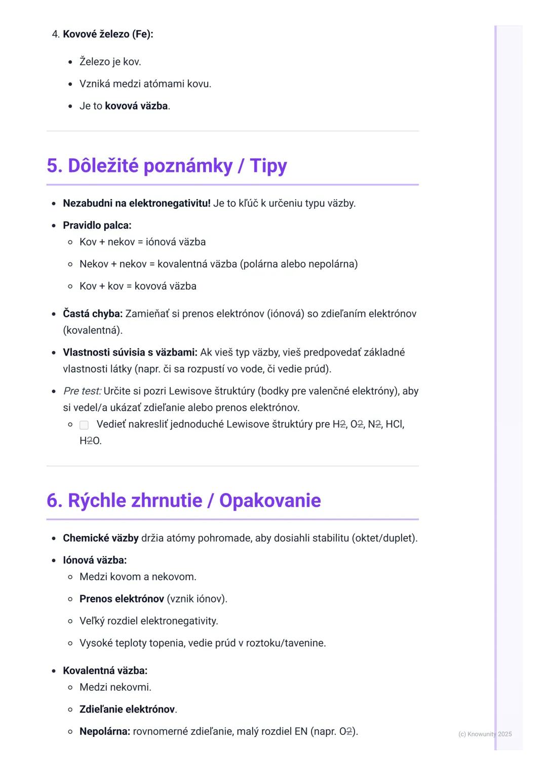 # Chemické väzby

1. Prehľad chemických väzieb

Chemické väzby sú ako "lepidlo", ktoré drží atómy pohromade v molekulách alebo
v kryštáloch.