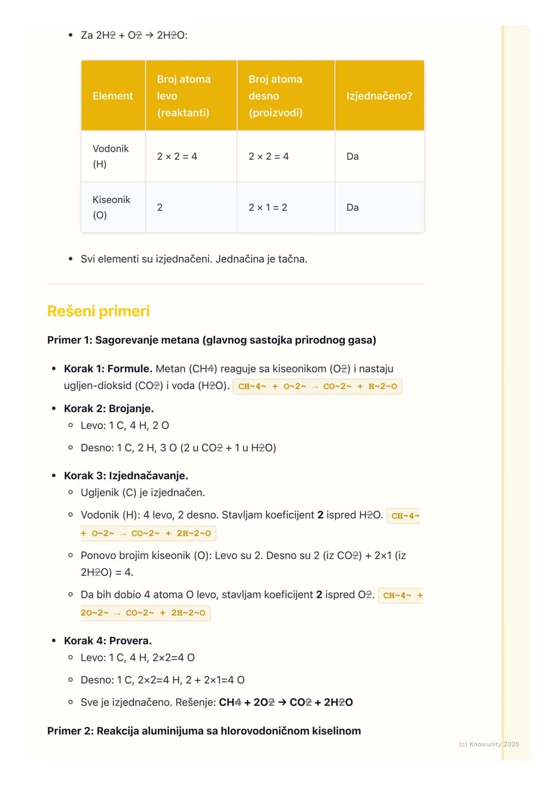 # Hemijske jednačine

Uvod u hemijske jednačine

Hemijska jednačina je skraćeni, simbolički način prikazivanja hemijske reakcije.
Umesto da 