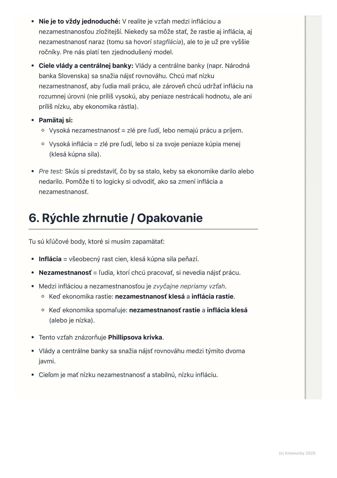 # Vzťah medzi infláciou a
nezamestnanosťou

1. Prehľad / Úvod

Dnes sa pozrieme na to, ako spolu súvisia dve dôležité veci v ekonomike:
infl