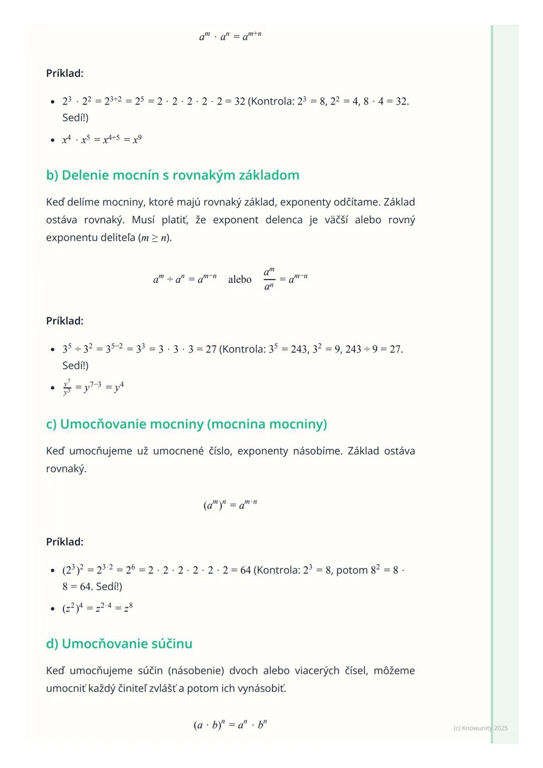 # Mocniny s prirodzeným
exponentom

Úvod do mocnín

Ahoj! Dnes si robím poznámky k mocninám s prirodzeným exponentom. Je to
dôležitá téma, l