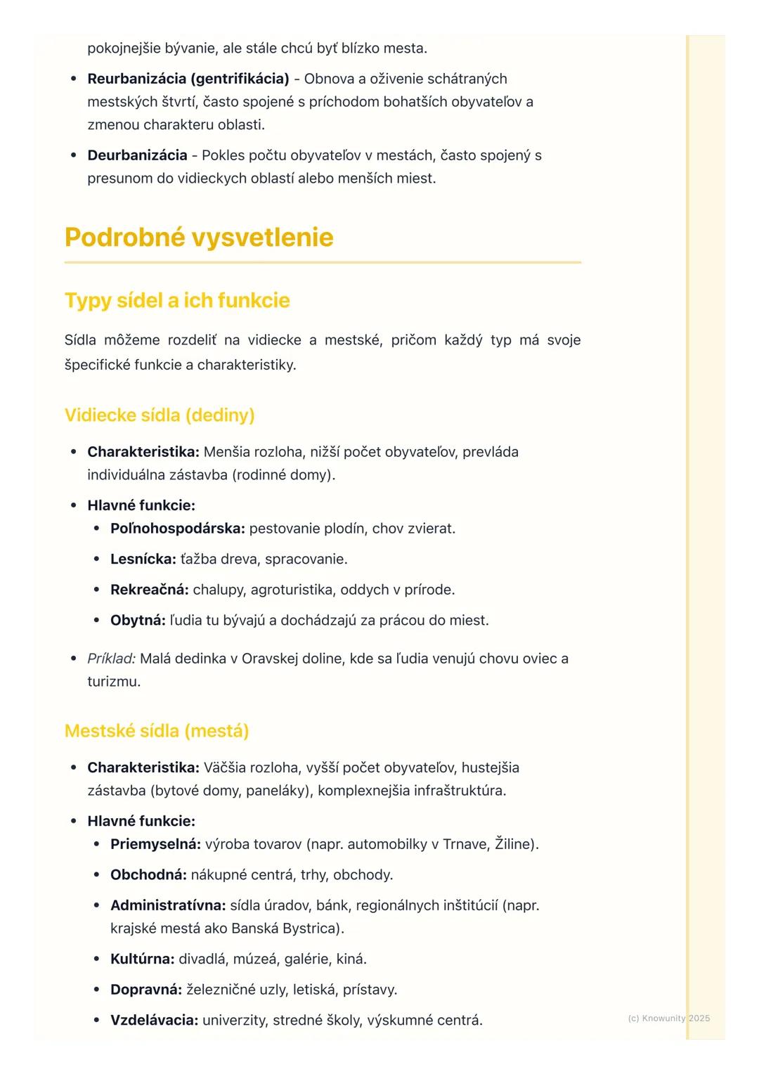 # Sídla a urbanizácia

Prehľad sídel a urbanizácie

V tejto téme sa budeme venovať tomu, ako ľudia žijú usporiadaní v priestore
v rôznych ty