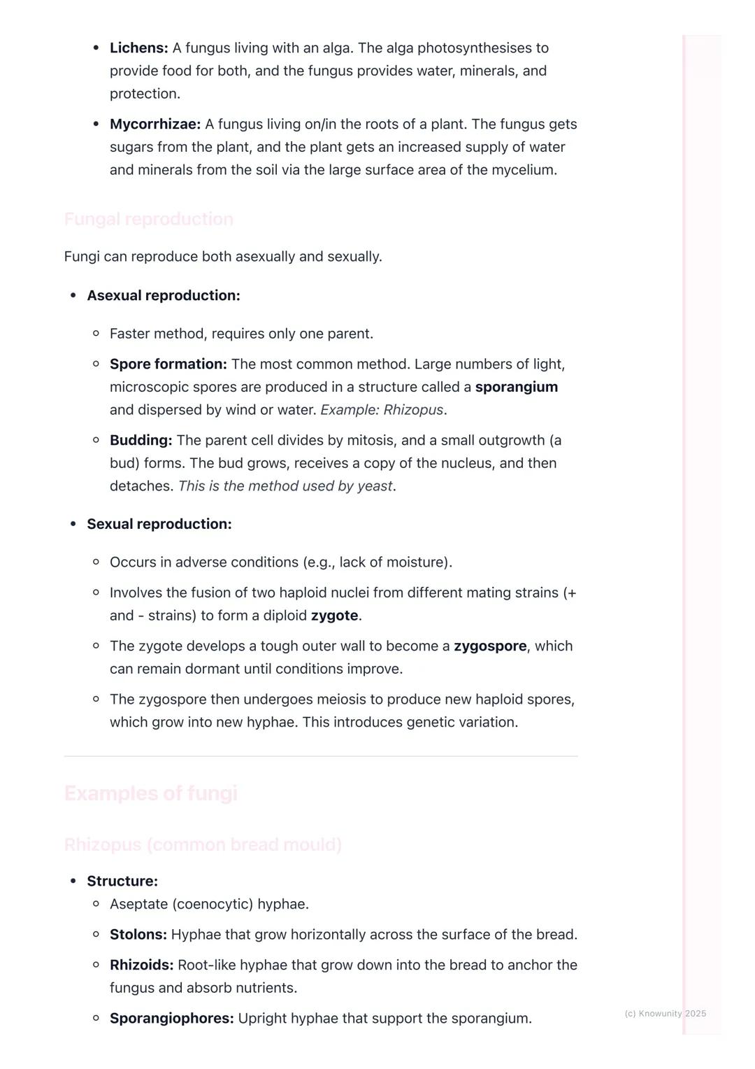 # Fungi

General characteristics of fungi

Fungi are a unique kingdom of organisms, separate from plants and animals.
They are eukaryotic, m