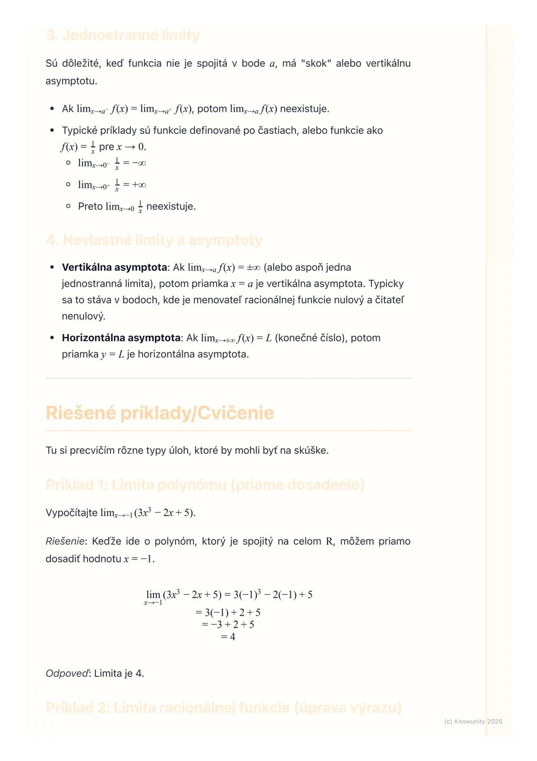 # Limita Funkcie

Prehľad a úvod

Limita funkcie je jeden z najzákladnejších a najdôležitejších pojmov v
diferenciálnom počte. Pomáha nám po