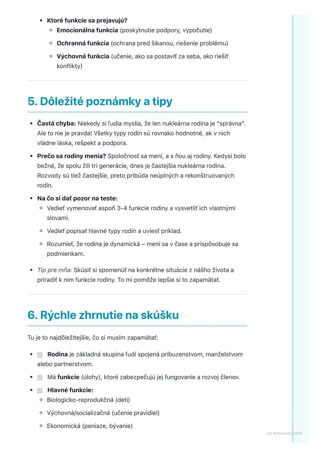 # Funkcie a typy rodiny

## 1. Úvod do rodiny

Rodina je pre každého z nás veľmi dôležitá. Je to taká základná skupina ľudí,
ktorá je prepoj