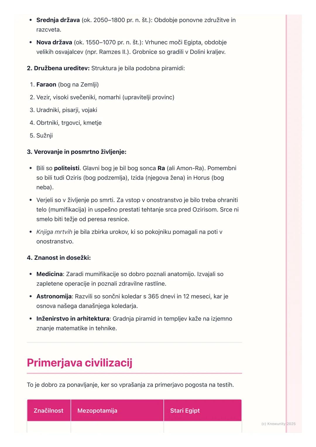 # Prve visoke civilizacije:
# Mezopotamija in Egipt

## Uvod v prve visoke civilizacije

Prve visoke civilizacije so se razvile okoli 4. tis