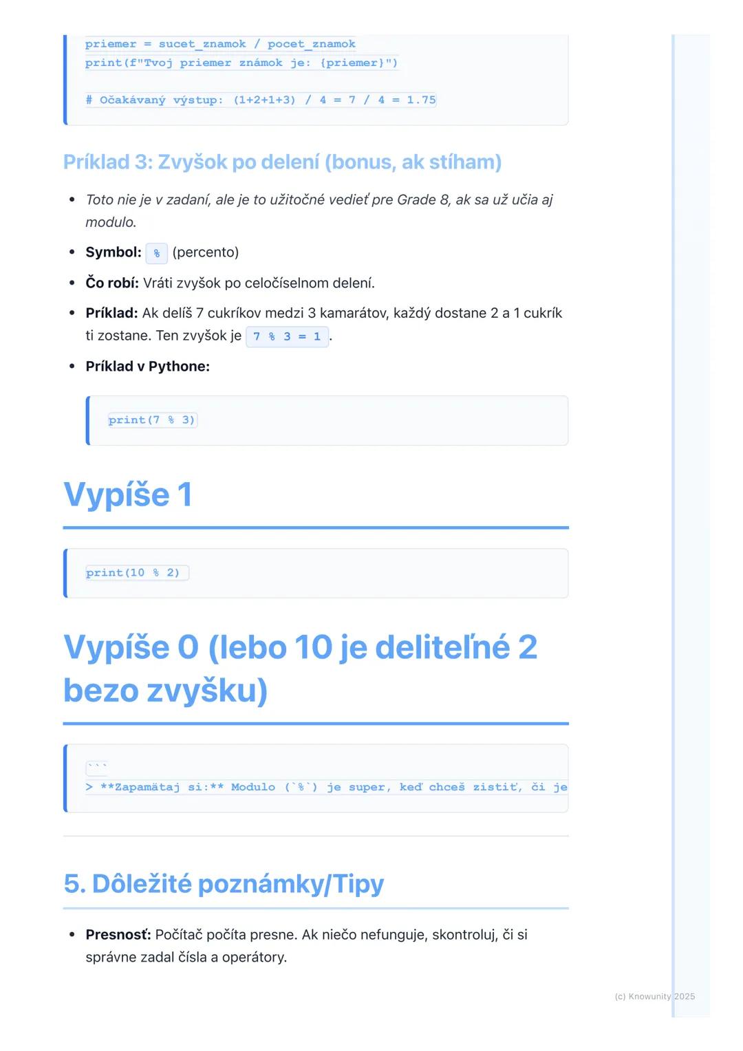 # Základné aritmetické operácie

1. Prehľad základných aritmetických
operácií

Ahojte! Dnes si zopakujeme niečo, čo už dobre poznáme z matem