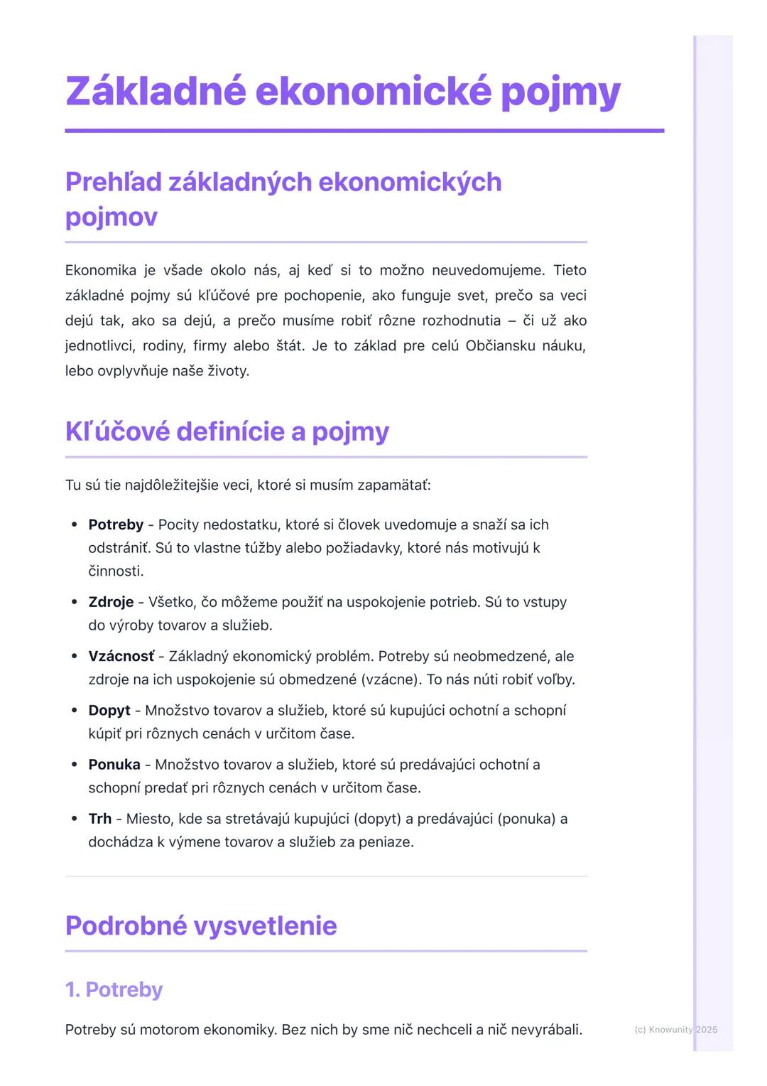 # Základné ekonomické pojmy

Prehľad základných ekonomických
pojmov

Ekonomika je všade okolo nás, aj keď si to možno neuvedomujeme. Tieto
z