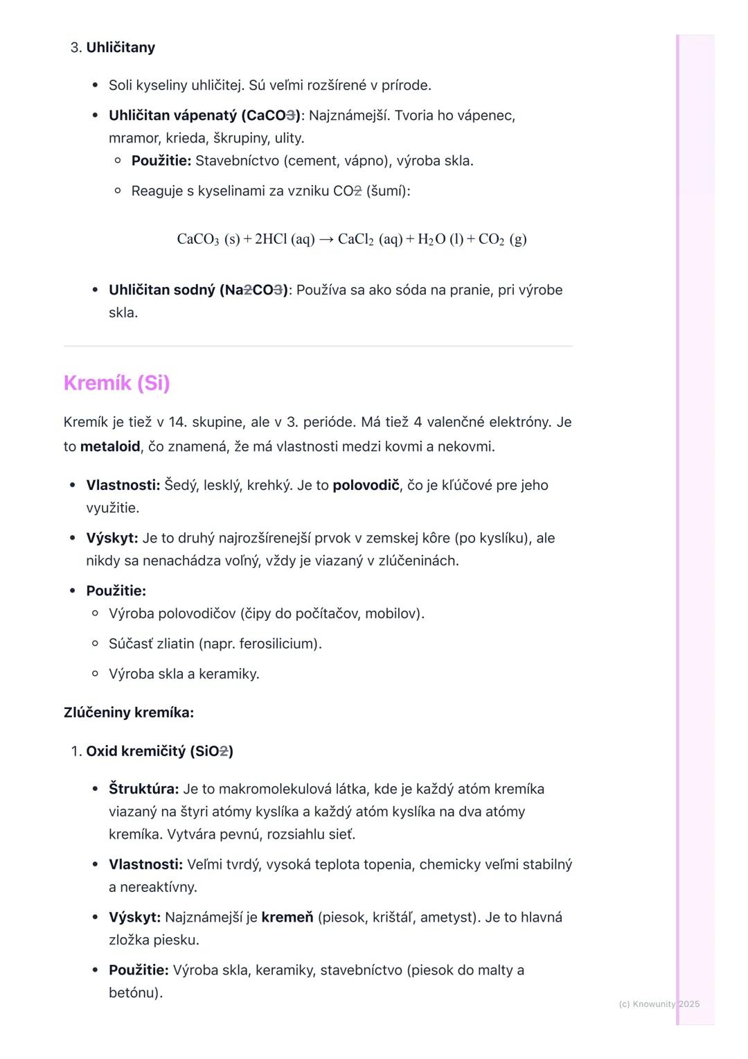 # Uhlík a kremík a ich zlúčeniny

## 1. Prehľad uhlíka a kremíka

Dnes si zopakujeme dva veľmi dôležité prvky z 14. skupiny periodickej tabu