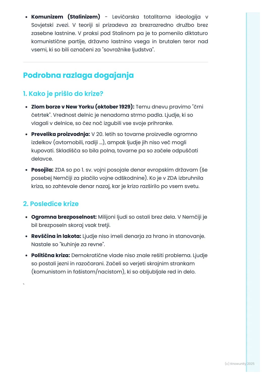 # Gospodarska kriza in vzpon
totalitarizmov (fašizem,
nacizem, komunizem)

## Uvod v gospodarsko krizo in totalitarizme

Po prvi svetovni vo