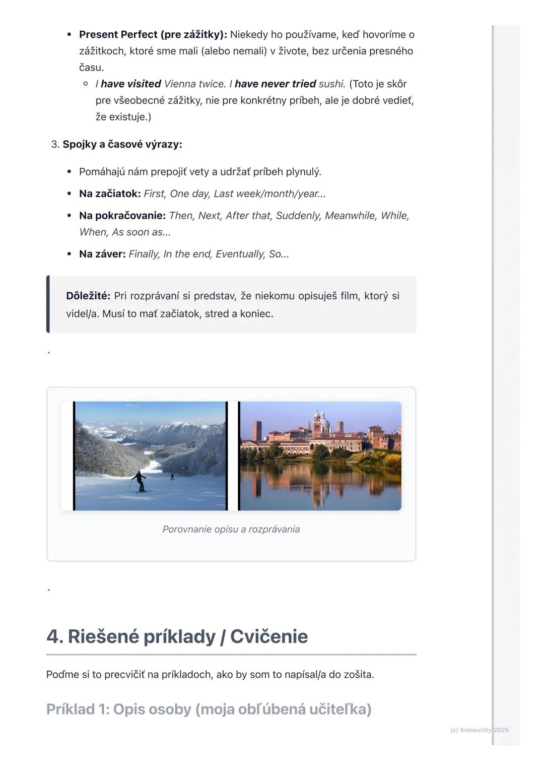 # Opis a rozprávanie
(Description and Narration)

1. Prehľad / Úvod

Takže, opis a rozprávanie sú fakt dôležité veci, keď sa učíme angličtin