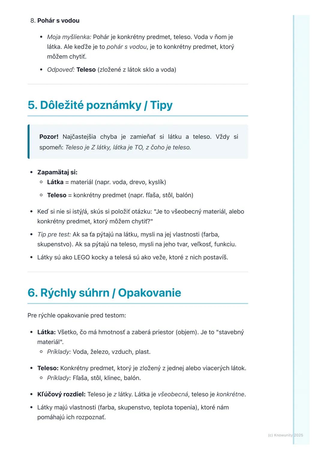 # Čo je látka?

1. Úvod do látok

Ahojte! Dnes si píšem poznámky k chémii, aby som si lepšie zapamätal/a, čo je
to vlastne látka. Je to dôle