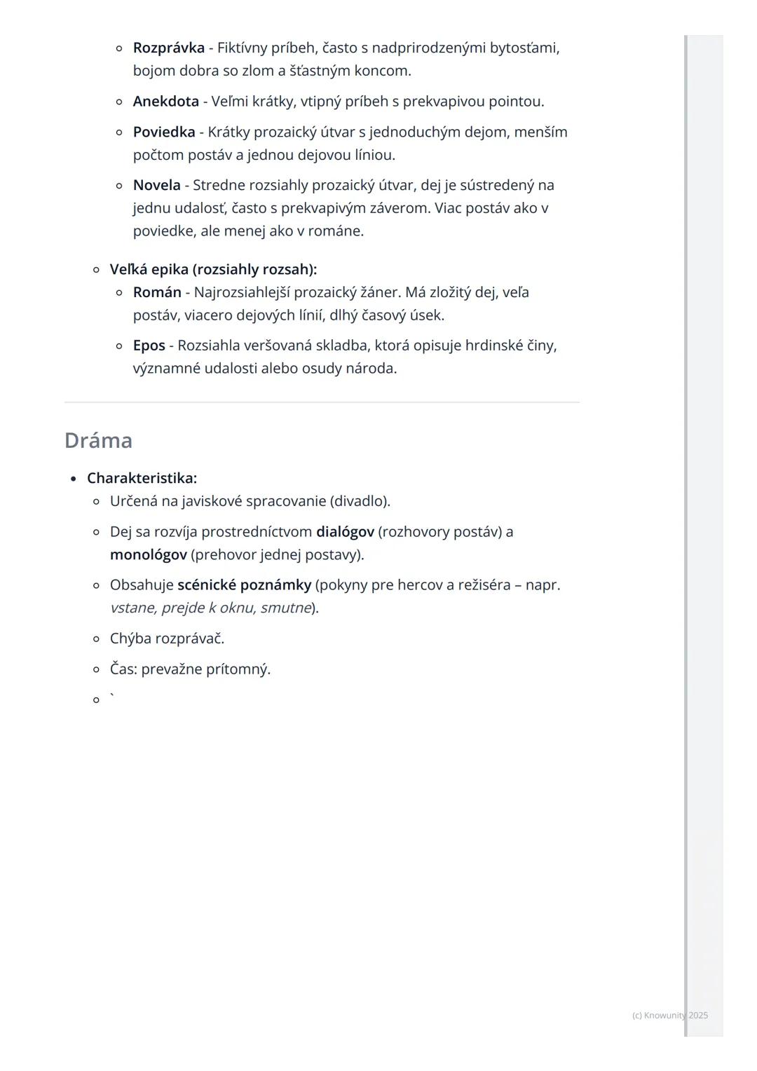 # Literárne druhy a žánre
(opakovanie)

1. Úvod do témy

Dnes si zopakujeme základné delenie literatúry, čo je super dôležité pre
pochopenie