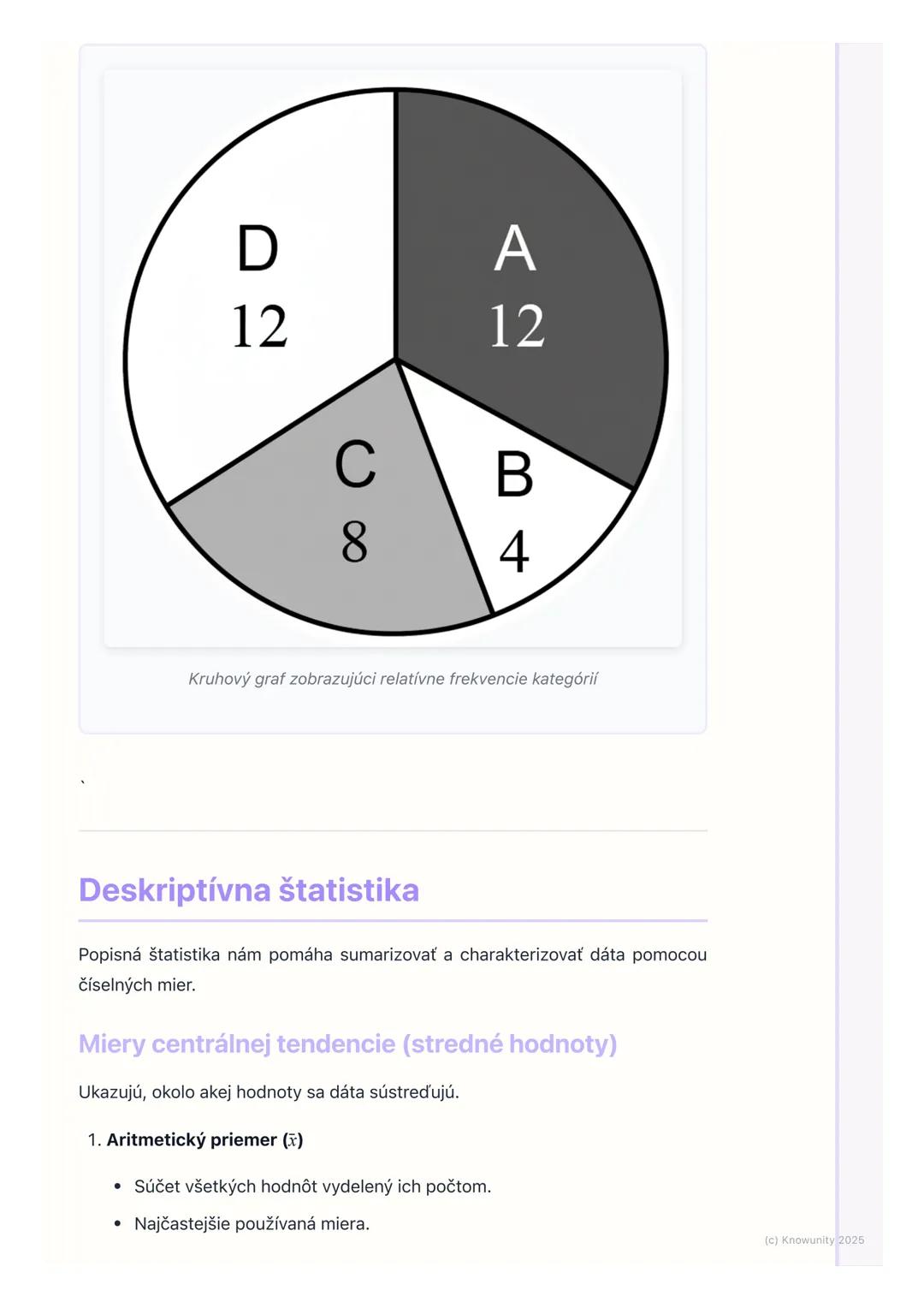 # Základy štatistiky

## Úvod do štatistiky

Štatistika je veda, ktorá sa zaoberá zberom, spracovaním, analýzou a
interpretáciou dát. Pomáha