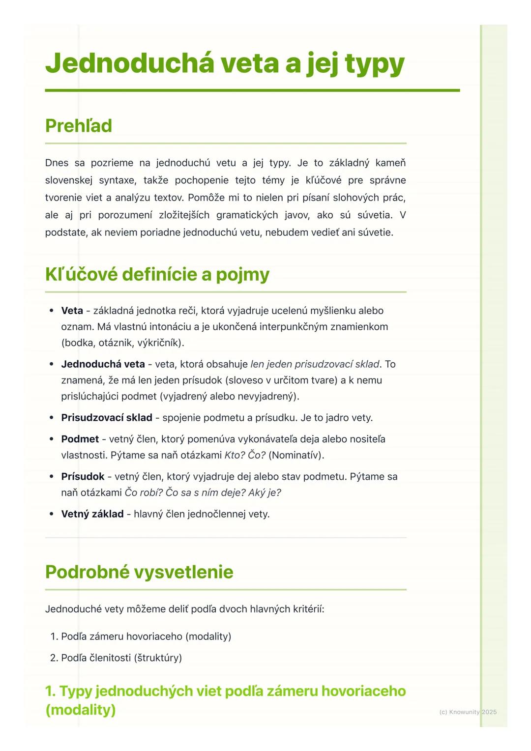 Všetko o jednoduchých vetách: Typy a ich stavba