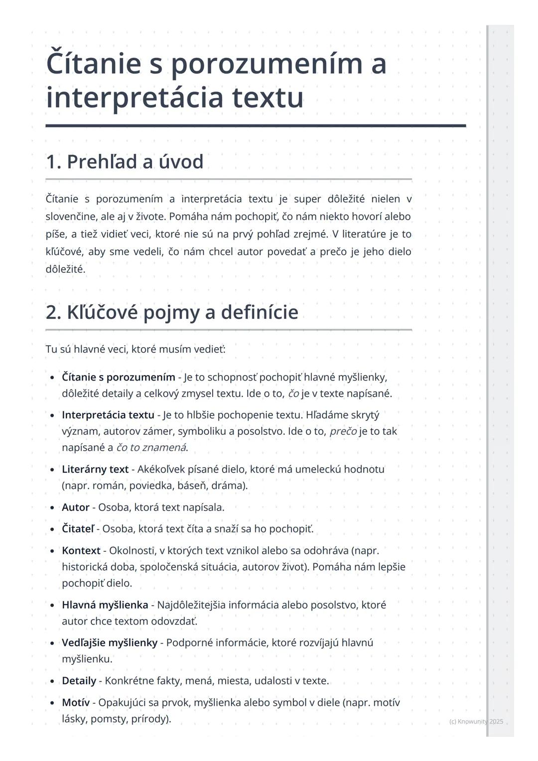 Porozumenie a analýza literárnych textov