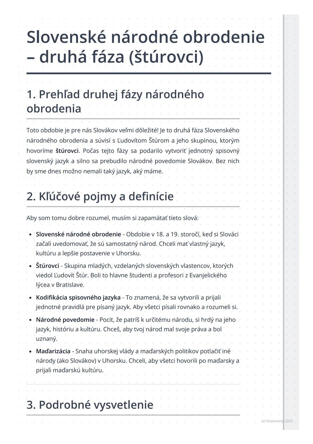 Druhá fáza slovenského obrodenia: Úloha štúrovcov