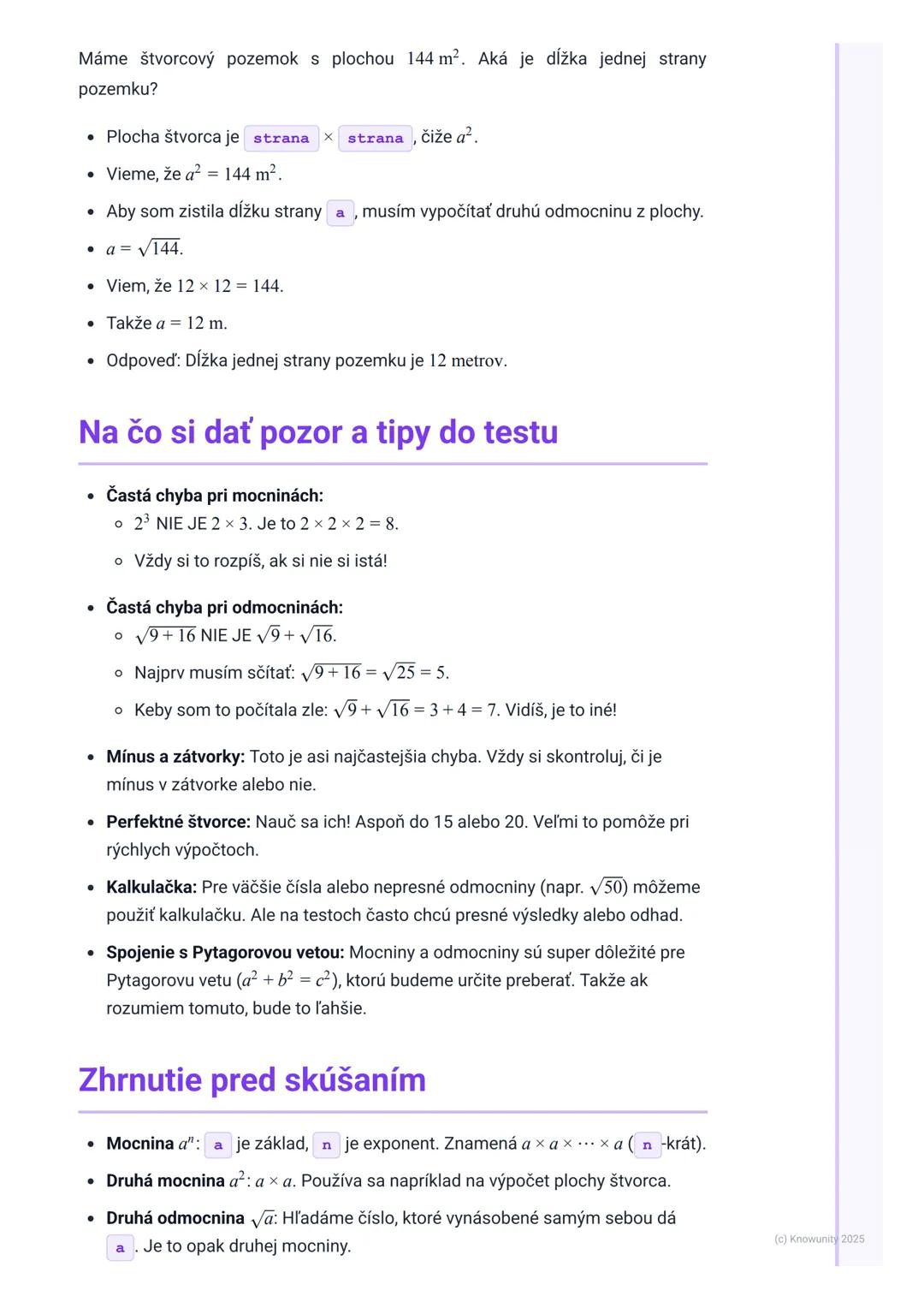 # Mocniny a odmocniny

## Úvod a prečo sú dôležité

Ahoj! Píšem si poznámky k mocninám a odmocninám, lebo viem, že to je dôležitá
časť matem