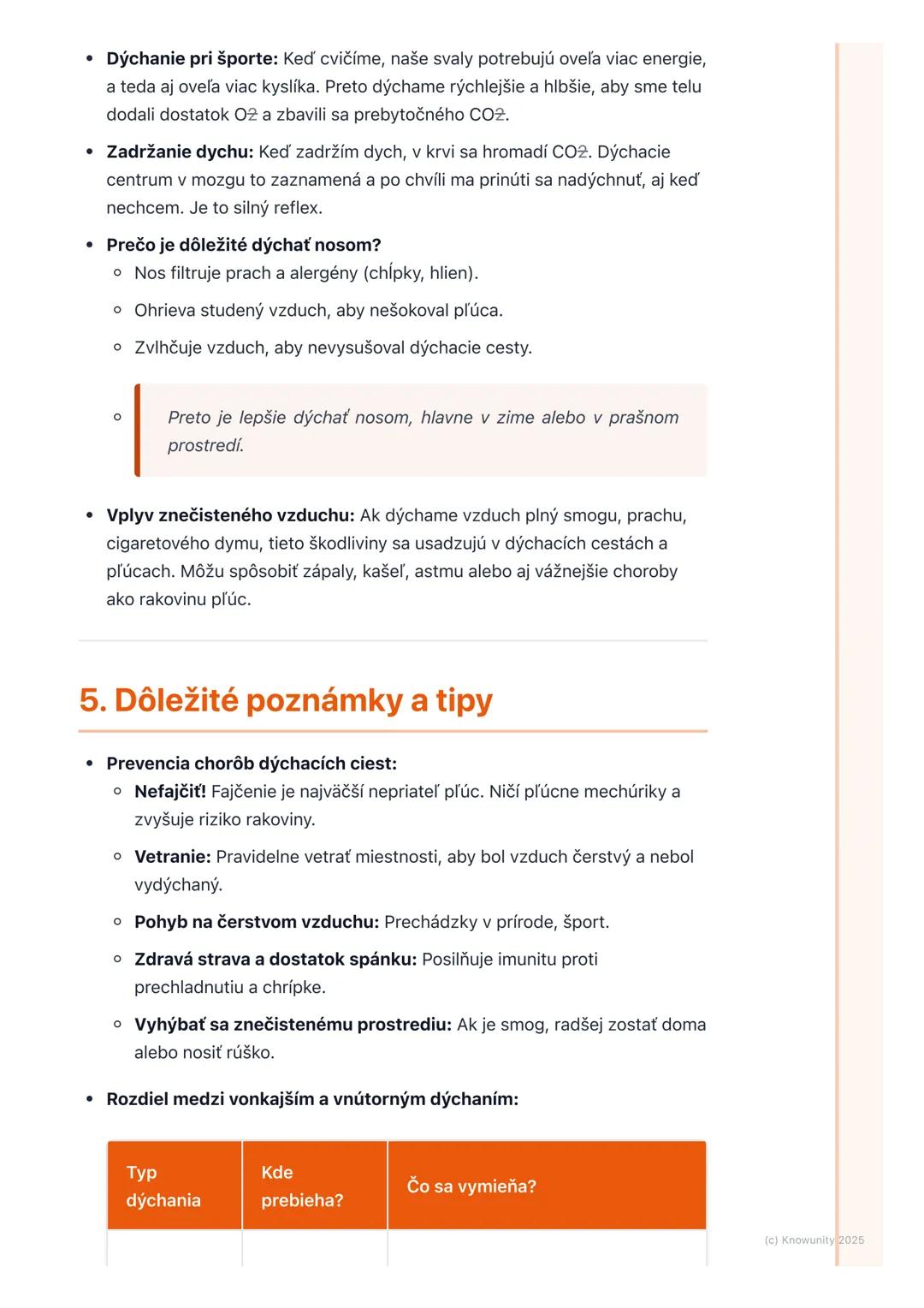 # Dýchacia sústava

## 1. Prehľad dýchacej sústavy

Dýchacia sústava je super dôležitá časť nášho tela, ktorá nám umožňuje
dýchať. Jej hlavn