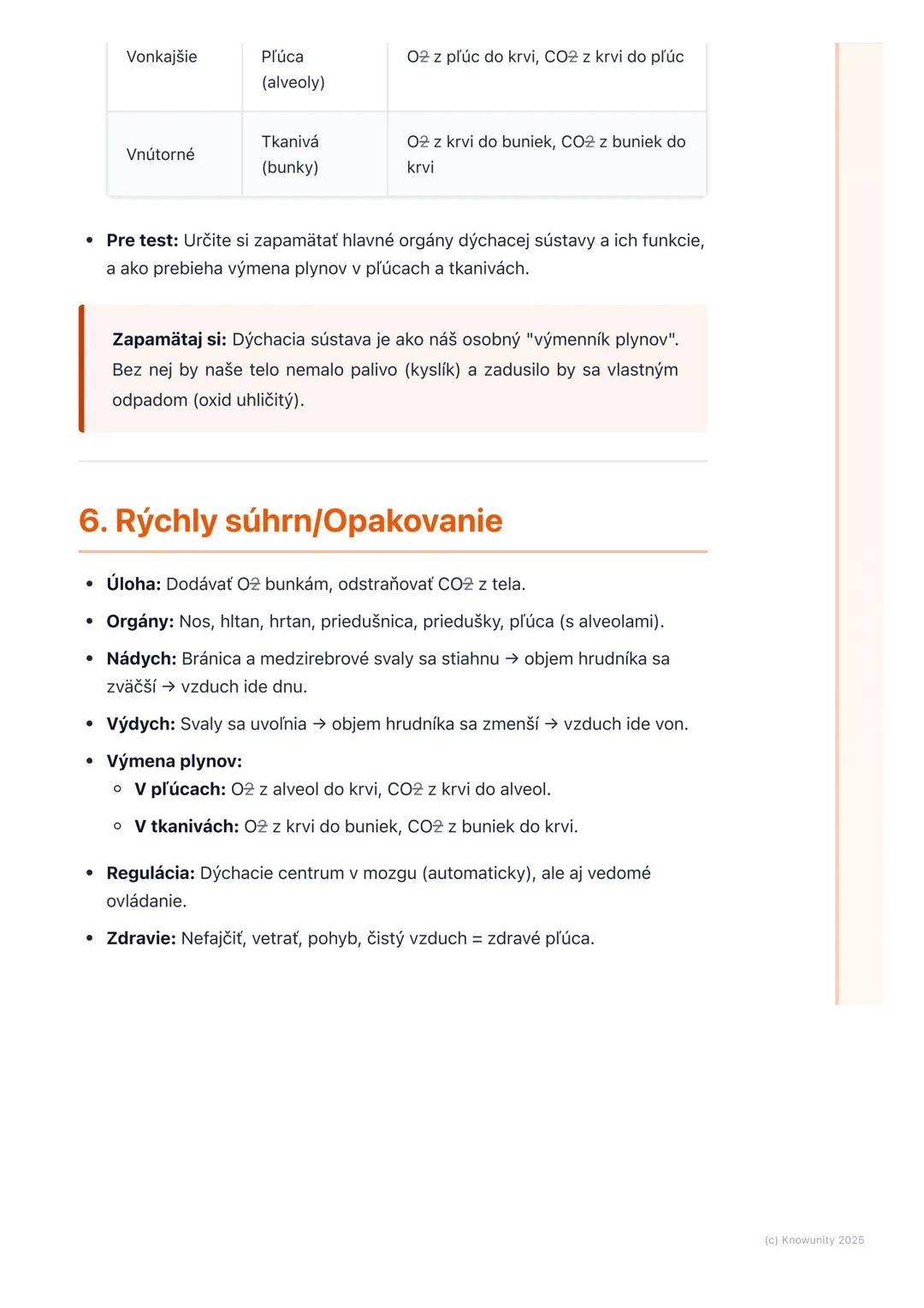 # Dýchacia sústava

## 1. Prehľad dýchacej sústavy

Dýchacia sústava je super dôležitá časť nášho tela, ktorá nám umožňuje
dýchať. Jej hlavn