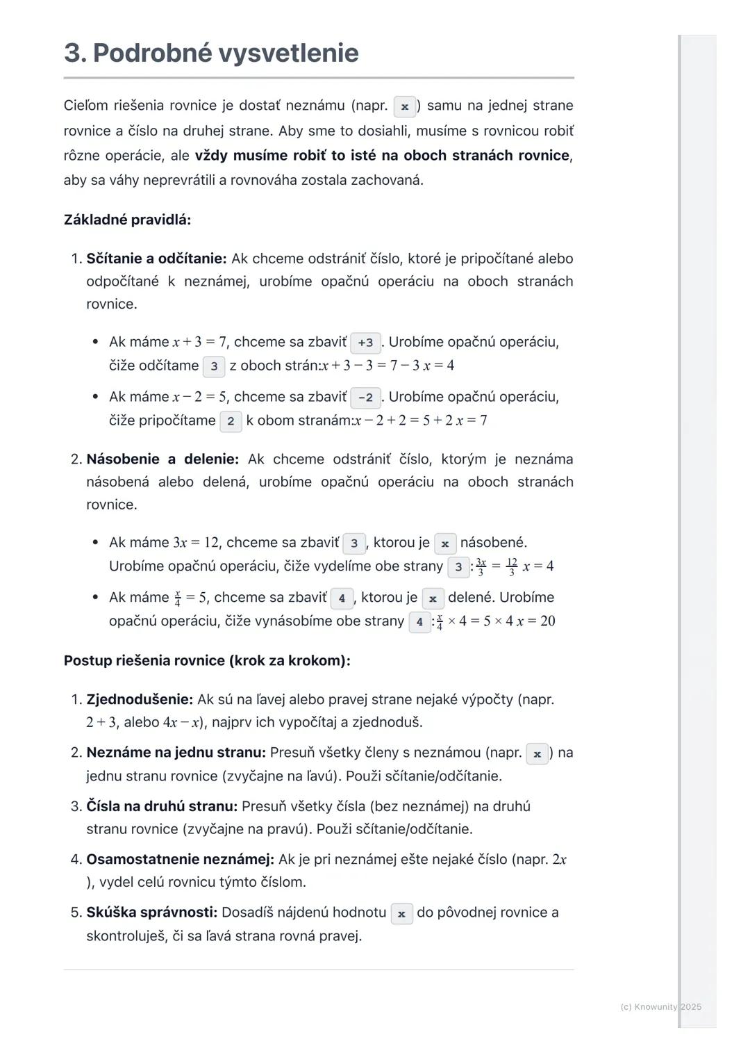 # Rovnice

1. Úvod do rovníc

Rovnice sú v matematike ako hádanky, kde hľadáme nejaké tajné číslo.
Predstav si ich ako váhy, ktoré musia byť
