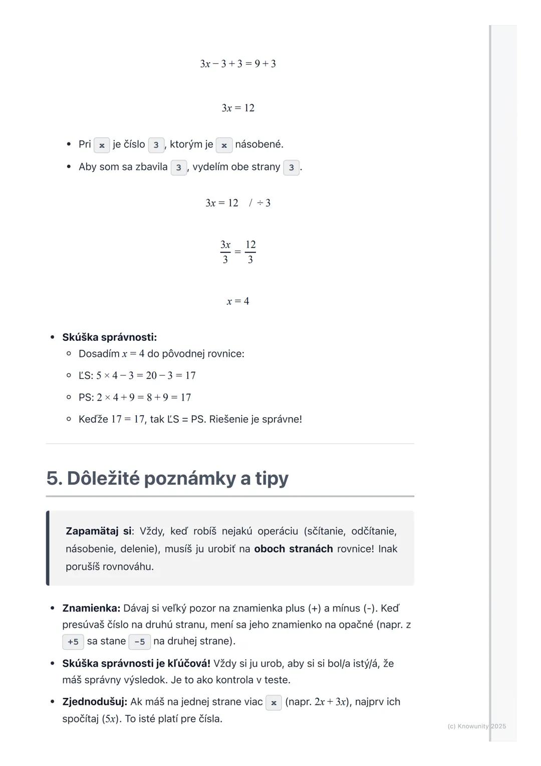 # Rovnice

1. Úvod do rovníc

Rovnice sú v matematike ako hádanky, kde hľadáme nejaké tajné číslo.
Predstav si ich ako váhy, ktoré musia byť