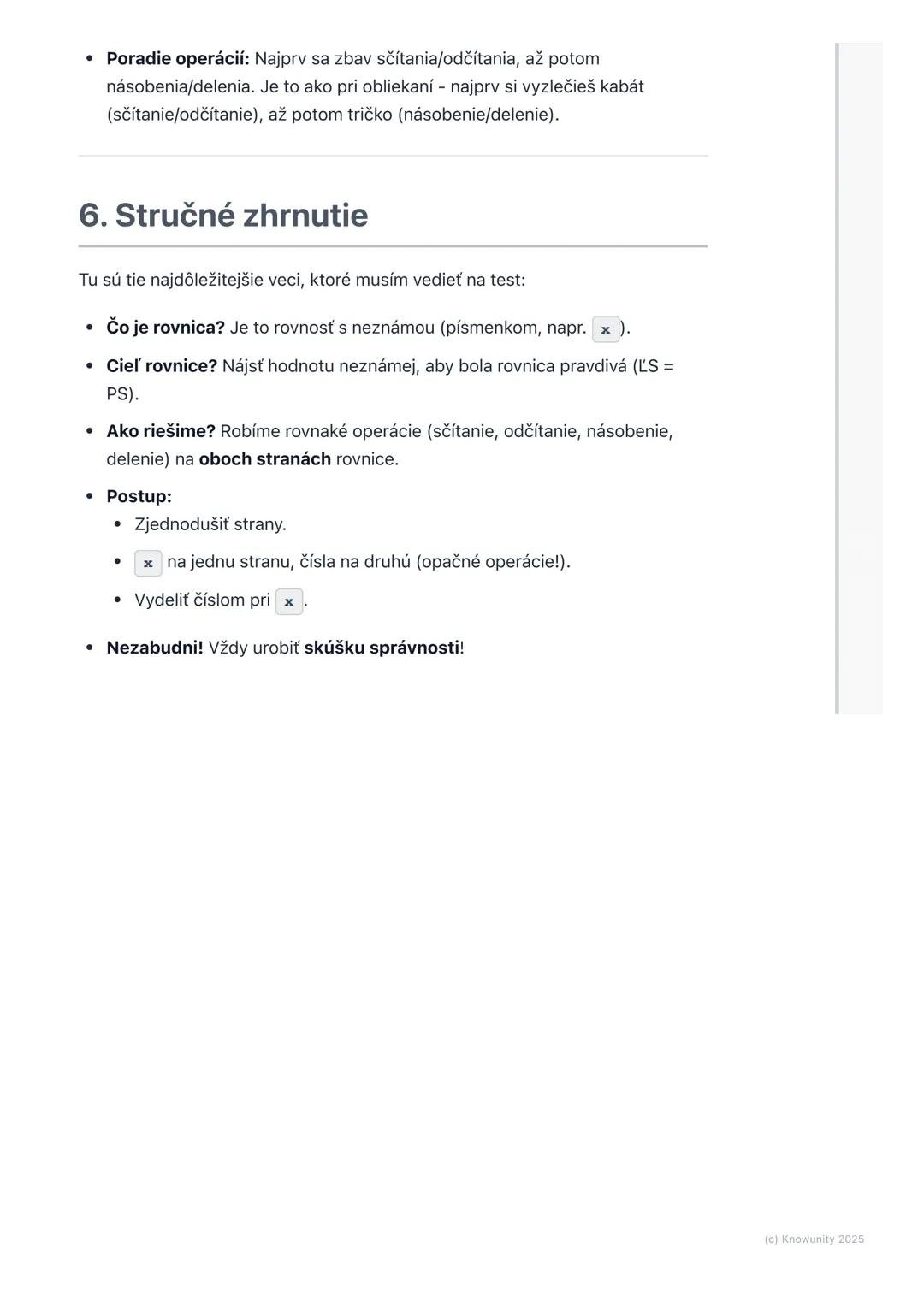 # Rovnice

1. Úvod do rovníc

Rovnice sú v matematike ako hádanky, kde hľadáme nejaké tajné číslo.
Predstav si ich ako váhy, ktoré musia byť