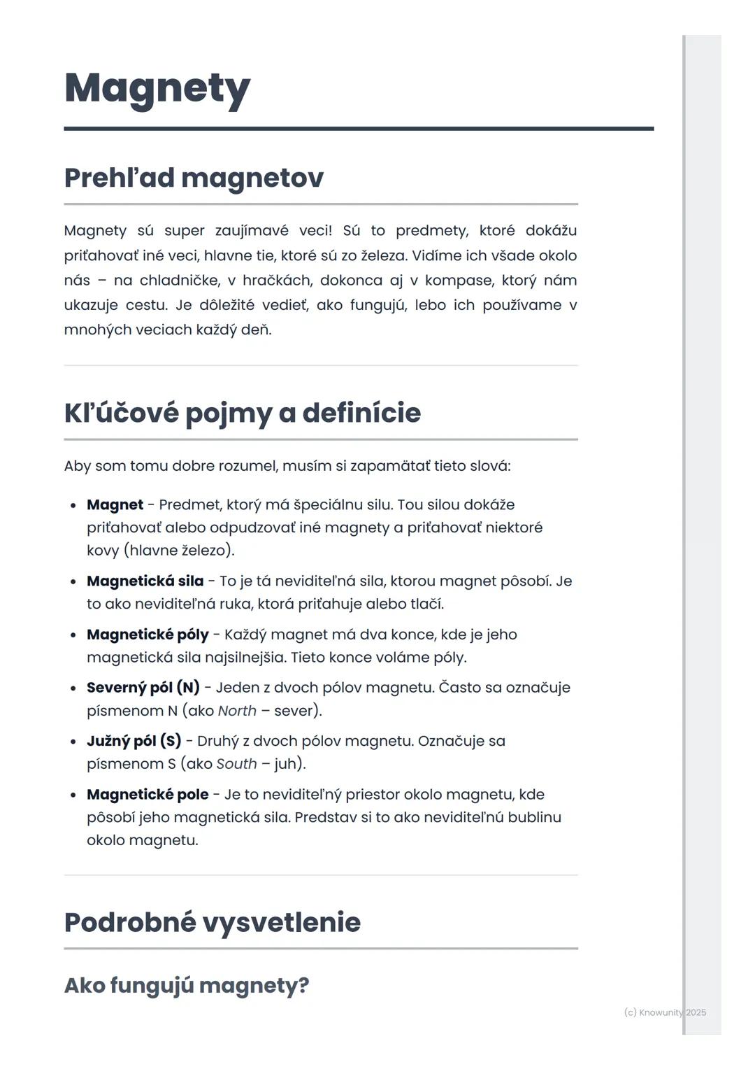 # Magnety

## Prehl'ad magnetov

Magnety sú super zaujímavé veci! Sú to predmety, ktoré dokážu
priťahovať iné veci, hlavne tie, ktoré sú zo 