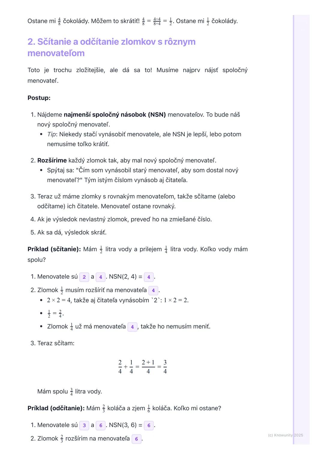 # Sčítanie a odčítanie zlomkov

Prehľad

Ahojte! Dnes si zopakujeme, ako sčítame a odčítame zlomky. Je to dôležité,
lebo zlomky sú všade oko