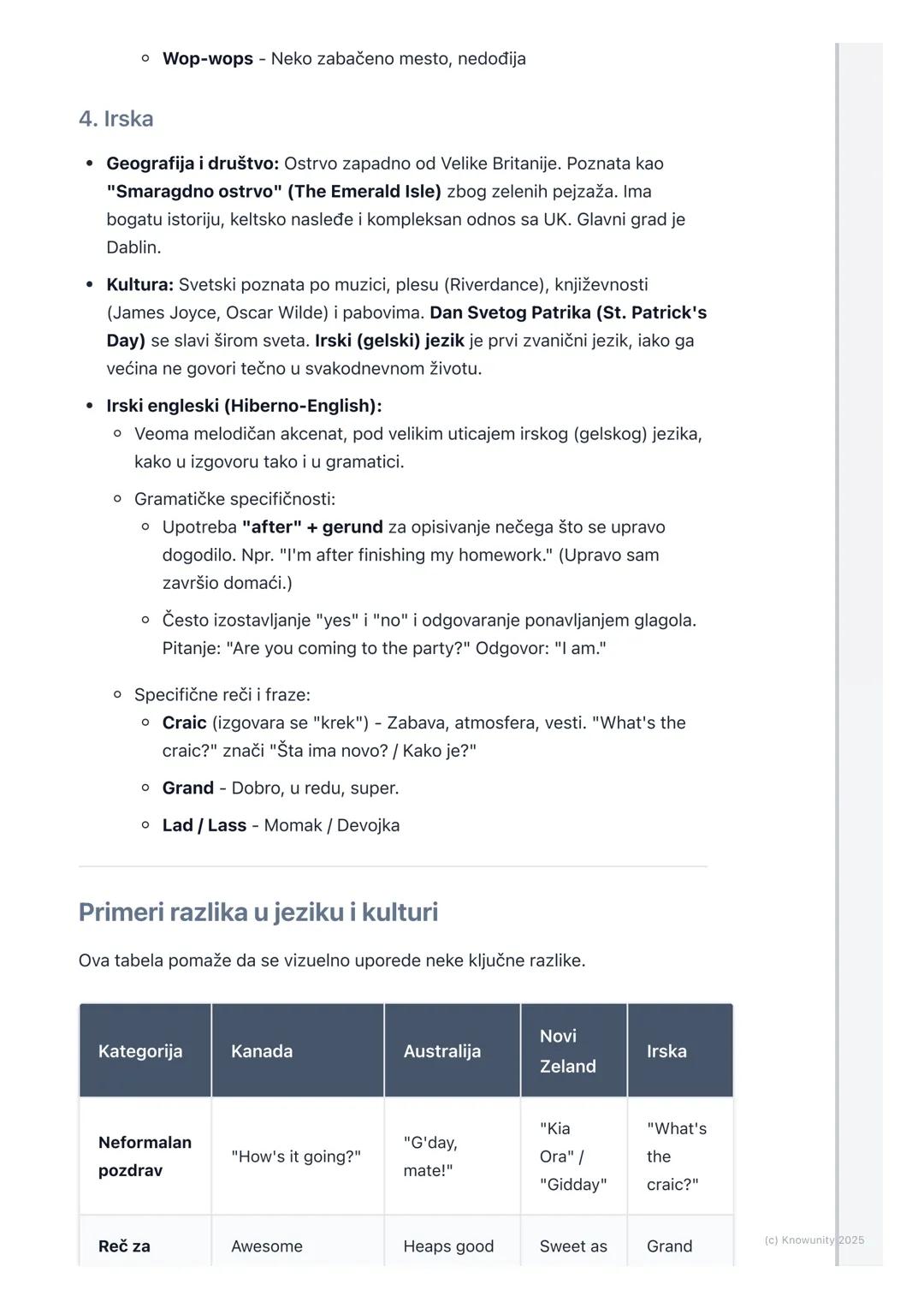 # Ostale zemlje engleskog
govornog područja

Uvodni pregled

Pored Velike Britanije i SAD, engleski je zvanični ili dominantan jezik u još
n