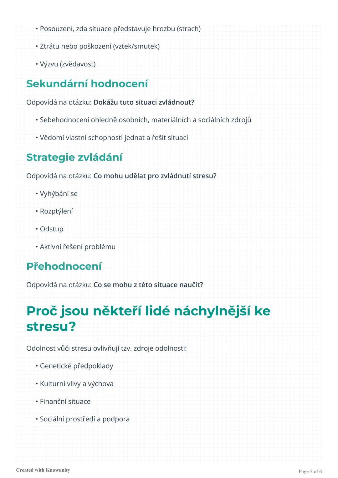 Stres
Komplexní přehled stresu, jeho typů, fyziologických mechanismů a strategií pro jeho
zvládání.
Co je stres?
Stres je fyzická a psychick