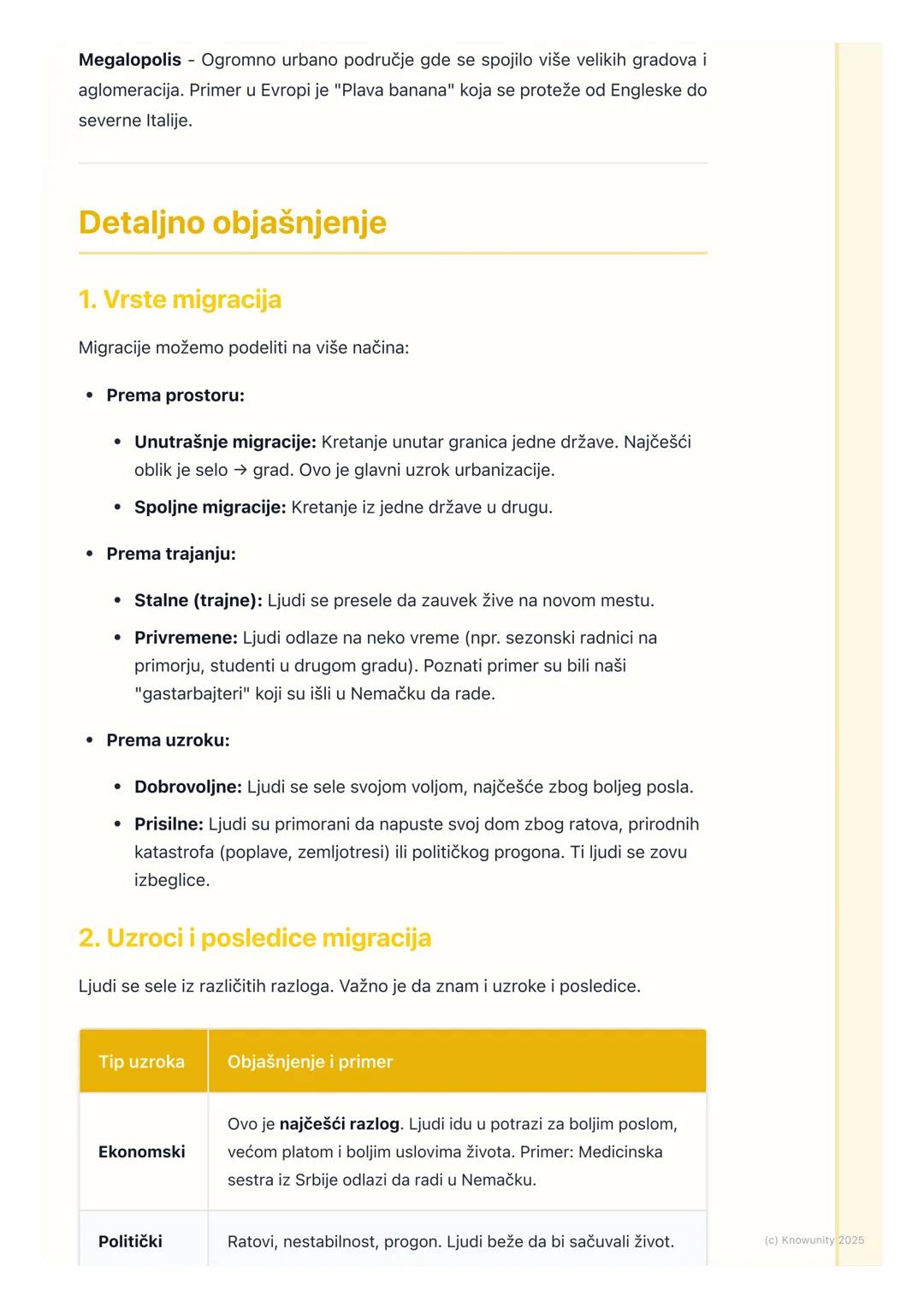# Migracije i urbanizacija

Migracije - kretanje stanovništva

Migracije su prostorno kretanje stanovništva. To znači preseljenje ljudi iz
j