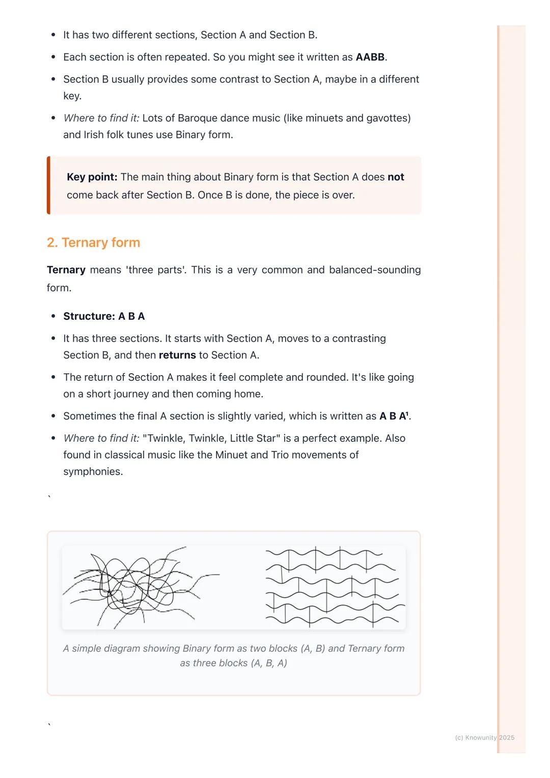 # Form and Structure

What is form in music?

Form is basically the plan or the structure of a piece of music. It's how all the
different se