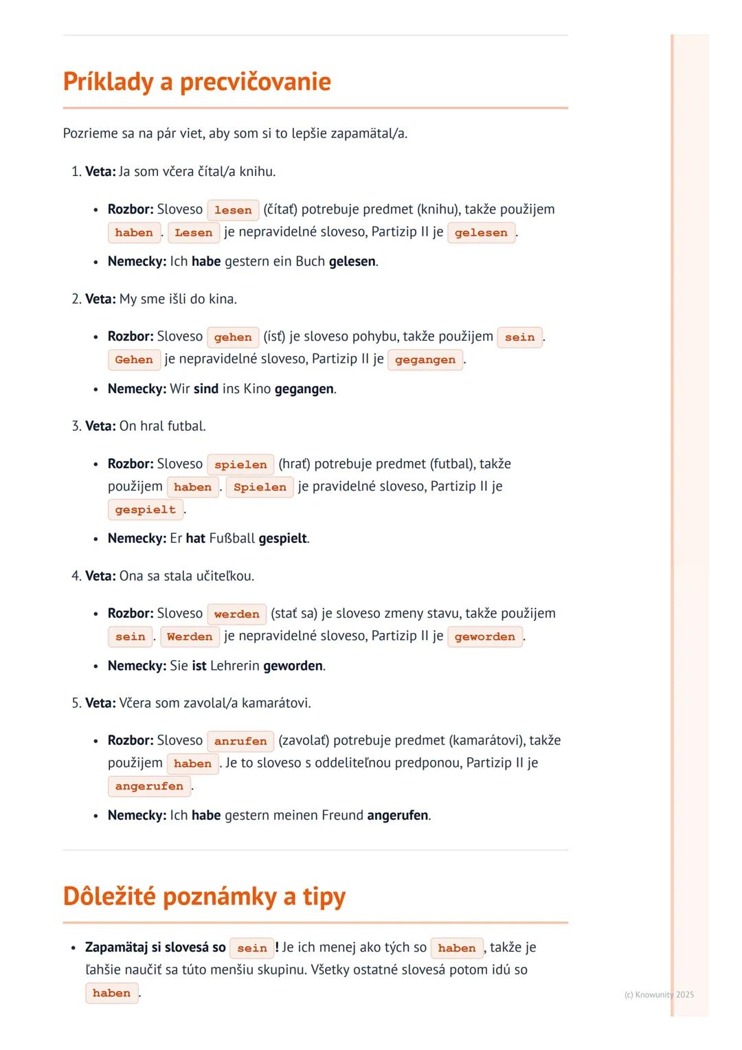 # Minulý čas (Perfekt) s "haben" a
"sein"

Úvod / Prehľad

Dnes si zopakujeme minulý čas Perfekt, ktorý je v nemčine veľmi dôležitý.
Používa