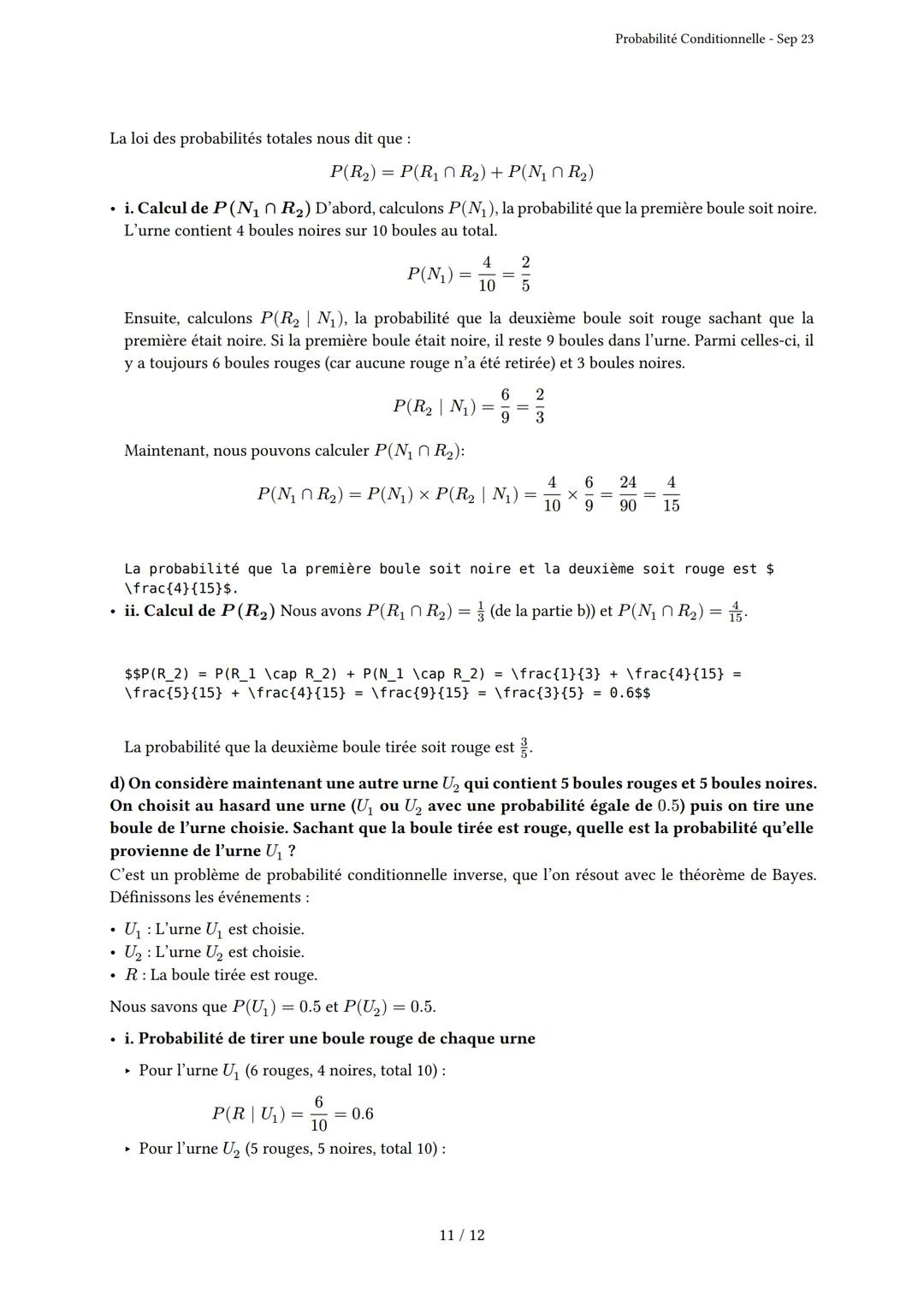 # Probabilité Conditionnelle

Généré par Knowunity.fr - Sep 23

Description: Cet examen couvre la probabilité conditionnelle, les arbres pon