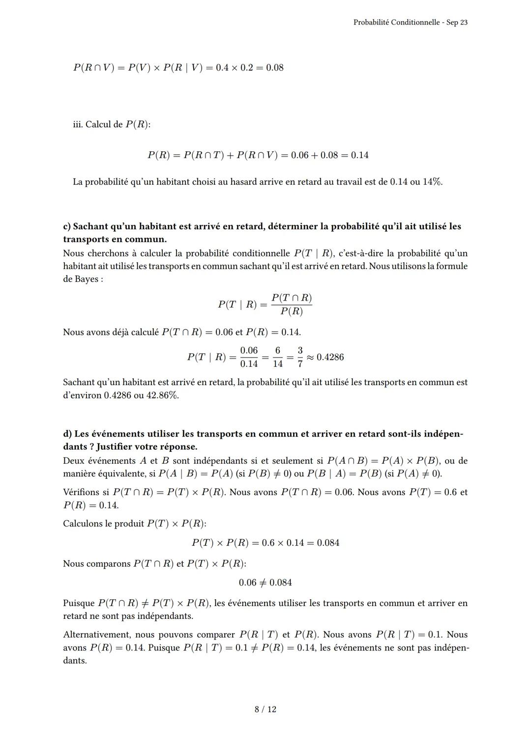 # Probabilité Conditionnelle

Généré par Knowunity.fr - Sep 23

Description: Cet examen couvre la probabilité conditionnelle, les arbres pon