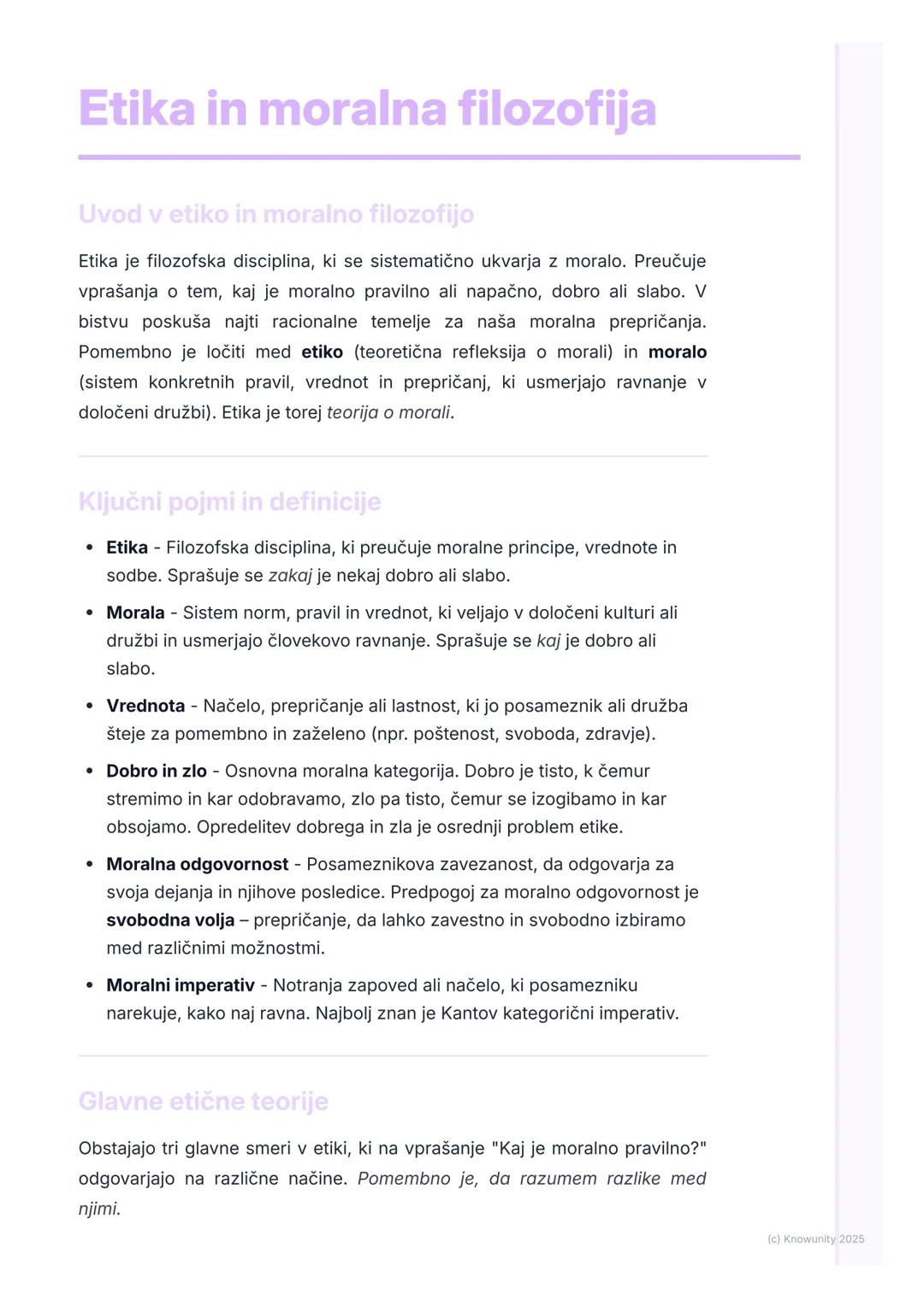 # Etika in moralna filozofija
Uvod v etiko in moralno filozofijo
Etika je filozofska disciplina, ki se sistematično ukvarja z moralo. Preu