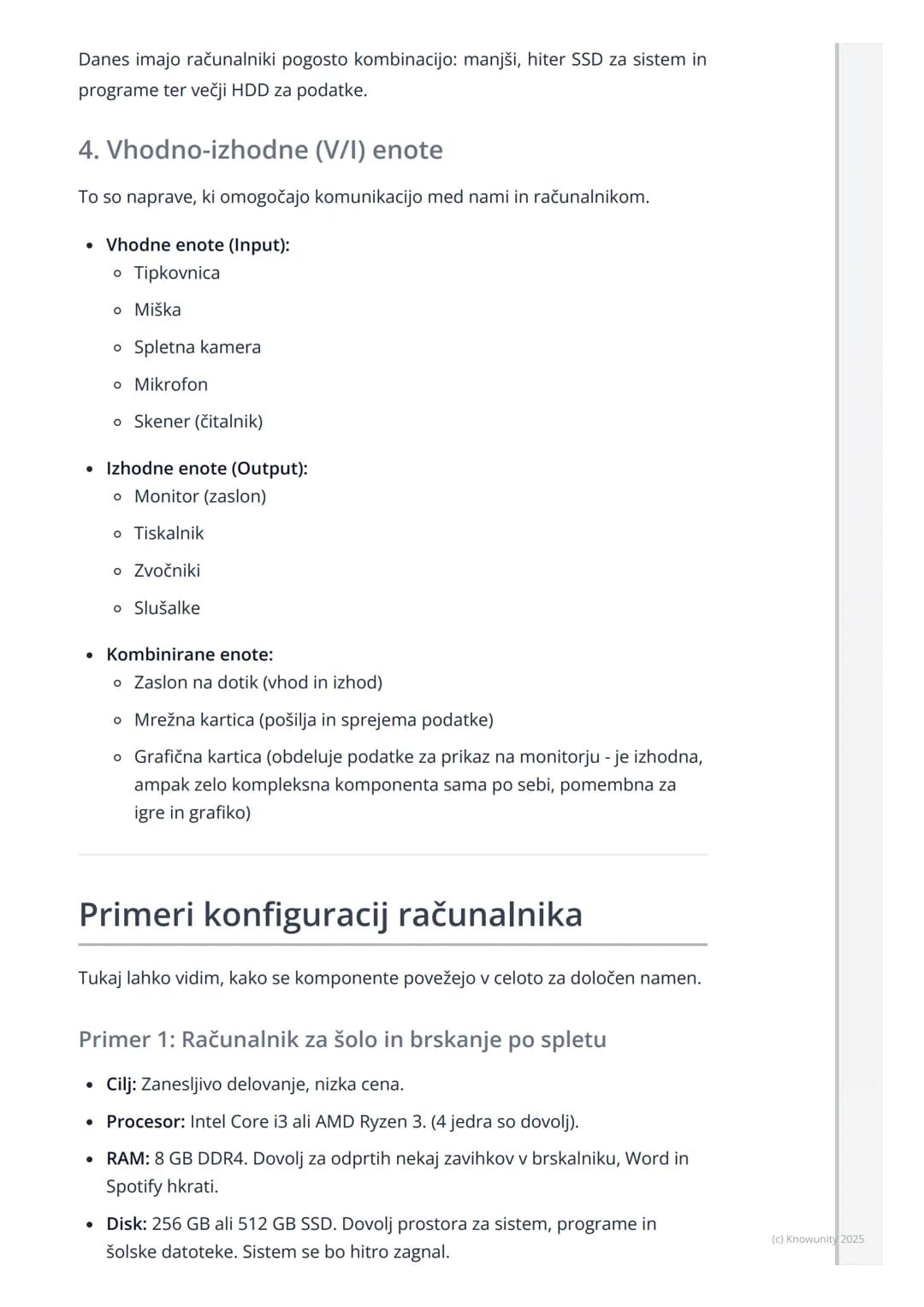 # Strojna oprema računalnika
## Uvod v strojno opremo
Strojna oprema (angl. hardware) so vsi fizični deli računalnika, ki se jih lahko
dot