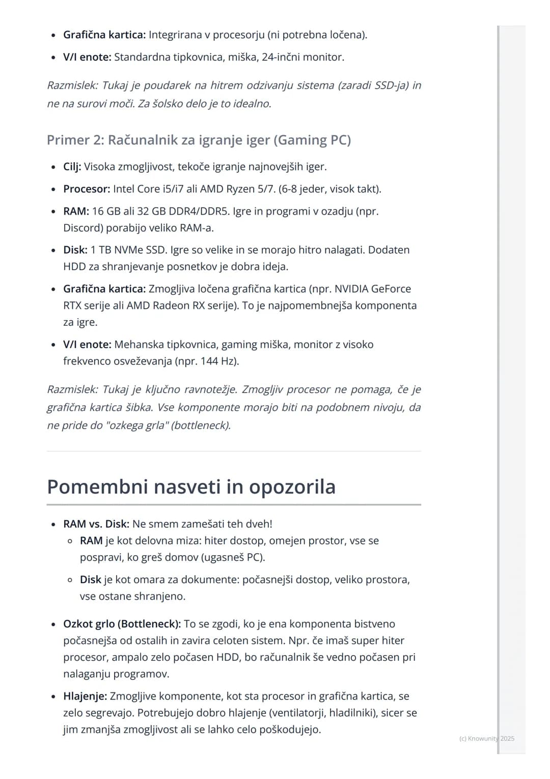# Strojna oprema računalnika
## Uvod v strojno opremo
Strojna oprema (angl. hardware) so vsi fizični deli računalnika, ki se jih lahko
dot