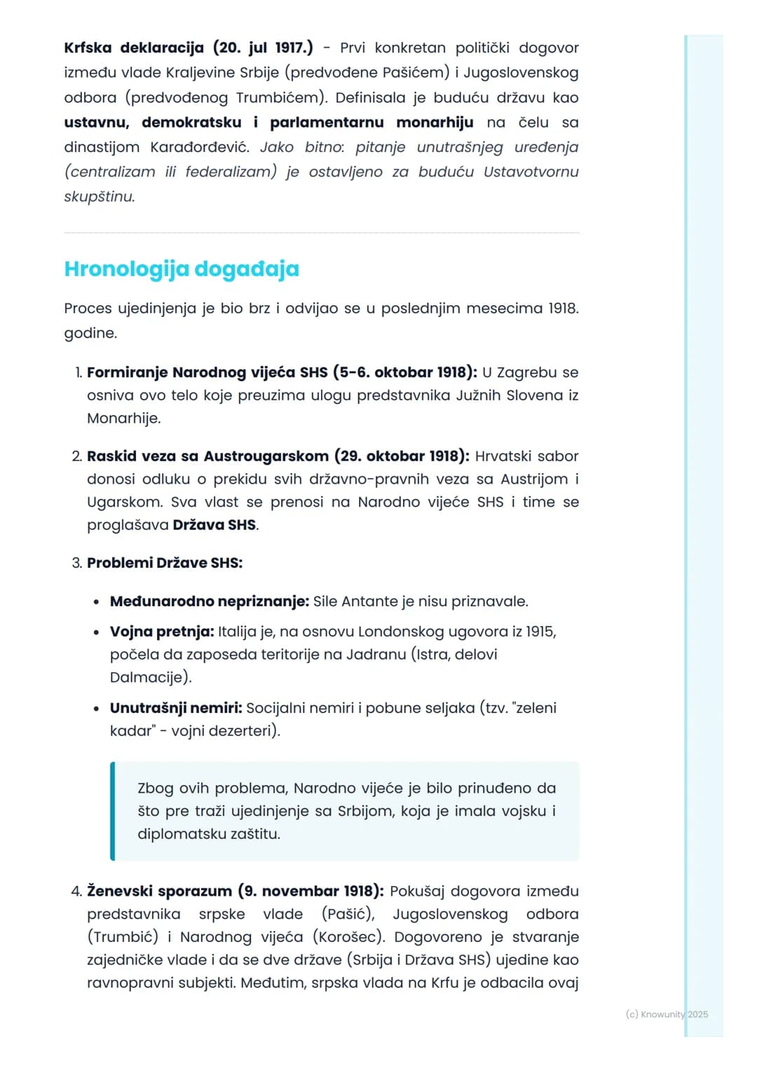 # Stvaranje Kraljevine SHS
Uvod i kontekst
Stvaranje zajedničke države Južnih Slovena je ideja koja se razvijala
tokom 19. veka, ali je te