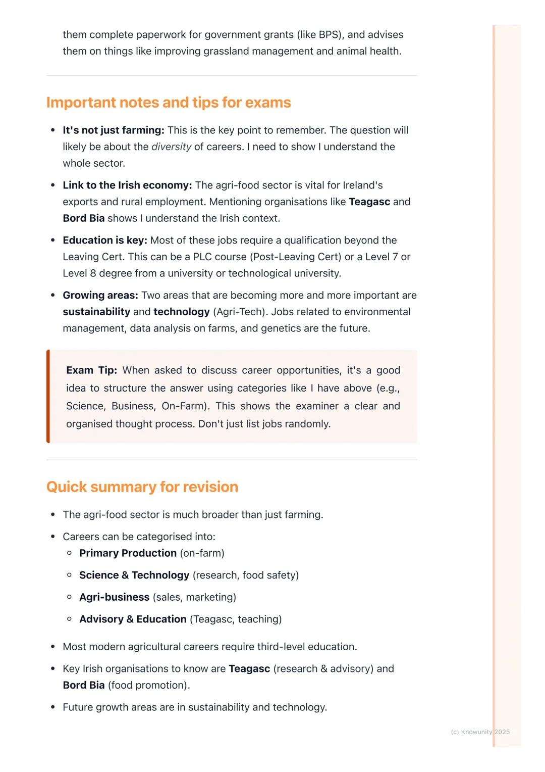 # Career Opportunities in
Agriculture
An overview of career opportunities
Agriculture is a huge part of the Irish economy, so it's not jus