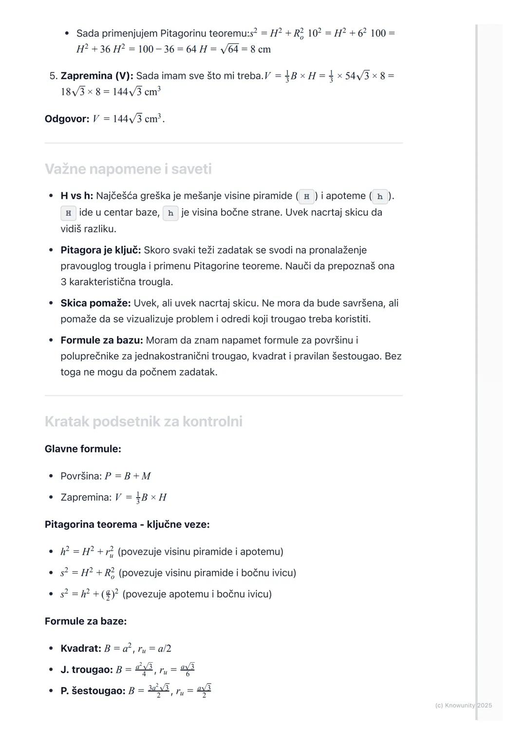 # Piramida
Uvod u piramide
Piramida je geometrijsko telo (poliedar) ograničeno jednim mnogouglom i
trouglovima koji imaju zajednički vrh.