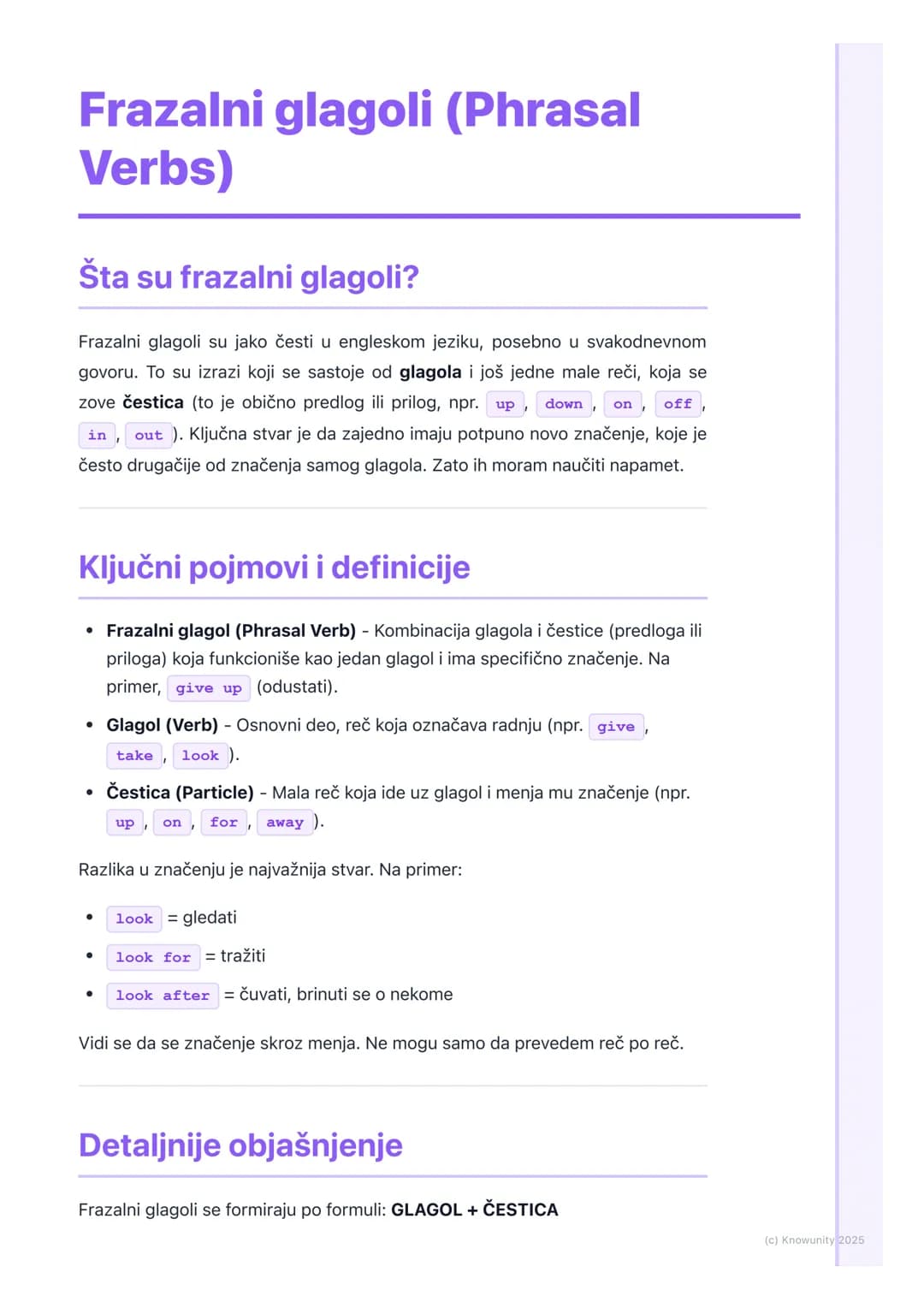 # Frazalni glagoli (Phrasal
Verbs)
Šta su frazalni glagoli?
Frazalni glagoli su jako česti u engleskom jeziku, posebno u svakodnevnom
govo